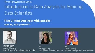 Workshop Part 2 | Data Analysis with Pandas for Aspiring Data Scientists