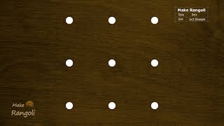 Beginners Sikku kolam with 3x3 dots | Basic Melika Muggu with 3 dots | Make Rangoli