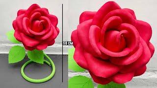 How to make Giant Standing Rose Flower | Cara membuat Bunga Mawar Jumbo