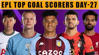 English Premier League's Top Goal Scorers 2023/2024 After Matchday 27 | EPL 2023/24.