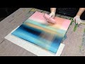 Abstract acrylic painting | Create colour gradient, glaze, let colour flow