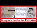 ONEGIN'S LETTER TO TATIANA WITH ENGLISH TRANSLATION ПИСЬМО ОНЕГИНА ТАТЬЯНЕ