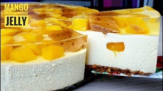 Yummy and smooth Mango Graham Mousse with Jelly | Mango mousse recipe (no bake dessert)