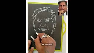 Ratan Tata | The Legend Indian King | Simple Slate Art | Free Hand Tutorial | Dr.Harrsha Artist