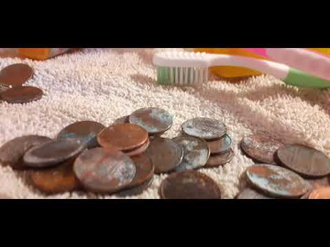 How do you remove oxidation from copper pennies?