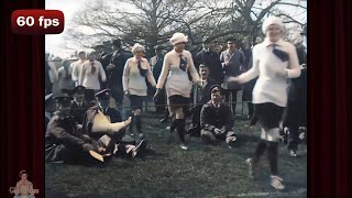 Women's Football Match in 1918 | AI Enhanced Film [ 4k,60 fps]