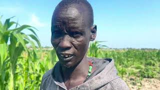 Farmer George Tut from Leer town showcase his product