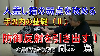 合気柔術チャンネル　合気道家のための目からウロコの合気柔術　手の内の技術　#021　人差し指の弱点を攻める 　基礎編（２）　　aiki  makoto   okamoto