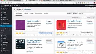 Widget Shortcode Plugin