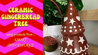 🎄 Transform a Kmart Ceramic Christmas Tree into a Gingerbread Wonderland with Cricut! 🍪