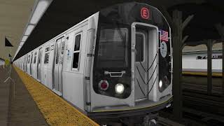 OpenBVE Quickie R160B Siemens Howling Motors (E) train departing at 75 Avenue