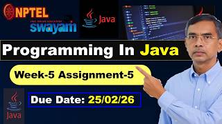 Programming in Java week 5 assignment Answers Solutions nptel assignment 5 | Jan 2026