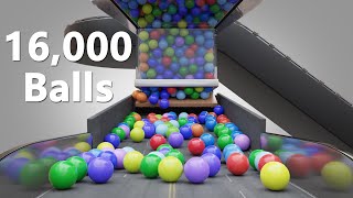 16,000 Colorful Balls Marble Run Loop animation V06