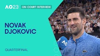 Novak Djokovic On-Court Interview | Australian Open 2023 Quarterfinal