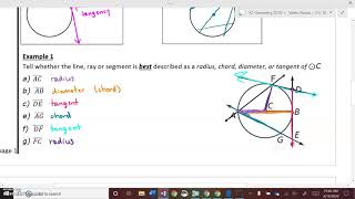 10.1 Lines & Segments that Intersect Circles