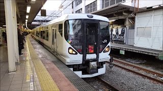 E257系 M-107編成 立川駅到着～発車 '17.01.04