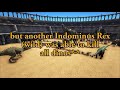 indominus rex vs all creatures in ark survival evolved cantex