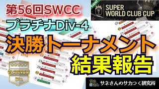 【サカつくRTW】サネさんのサカつく研究所　第561回　「第56回SWCC(プラチナDiv-4)決勝トーナメント結果報告」