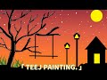 Teej Painting | How to draw on computer | MS Paint tutorial | Beautiful moonlight scenery #teej