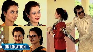 On The Sets Of Ladaai | Rekha | Mandakini | Flashback Video