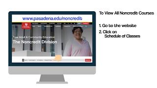 Schedule of Classes (Pasadena City College Noncredit Division)