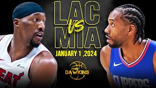 LA Clippers vs Miami Heat  Game Highlights | January 1, 2024 | FreeDawkins