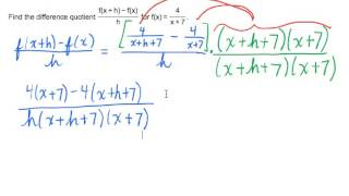 Difference Quotient of a Rational Function
