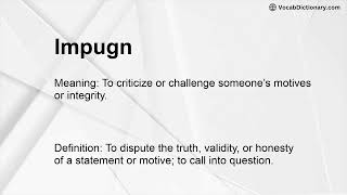 Impugn Meaning