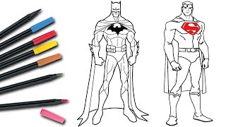 Superheroes Coloring Pages / Superman and Batman Coloring Marvel DC