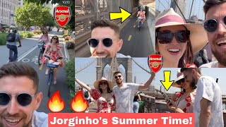 Exciting Scenes!😂Arsenal Star Jorginho & Girlfriend Chilling in USA🔥Summer Holidays at Brooklyn!