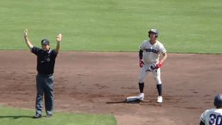 2019年関西学生野球春季リーグ第5節1回戦 関学大 対 同志社大 松本先制タイムリー