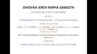 DÉTRÔNEMENT ET INTRONISATION:JE REÇOIS MA COURONNE(SOIR 5)/18H30/17-01-25/Rev Joseph-Calvin TSESSIDE