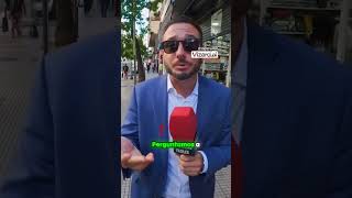 Entrevistando pessoas na rua da Argentina