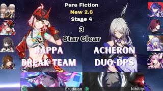 New Pure Fiction 4 | E0 Rappa x E0 Acheron 3 Star Clear | Honkai: Star Rail v2.6