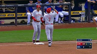 CIN@MIL: Suarez delivers his second RBI single