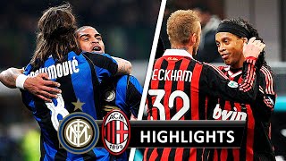 Inter vs Milan 2-1 - All Goals & Highlights 2008/09 (Ibrahimovic & Adriano vs Ronaldinho & Beckham)