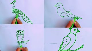 Bird drawing tips for kids. Learn how to draw birds