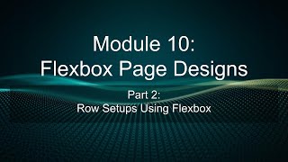 Web1: Module 10-Row Setup