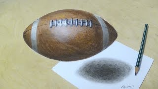 How to Draw Football - Drawing 3D Floating Football Illusion
