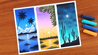 Easy Oil Pastel Landscape Painting for beginners | Easy Oil pastel Drawing Tutorial