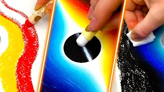 When blue force 🔵 opposes red force 🔴😱 #oilpastels #universe #drawingtutorial #easytechnique #tips