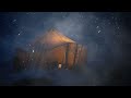 sounds of a heavy blizzard in a tent. snowstorm and howling wind. winter sounds for sleep and relax.