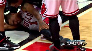 Derrick Rose ACL Knee Injury - 4/28/2012 2012 NBA Playoffs Game 1