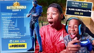 Kid Spends 100 On V Bucks For Season 4 Battle Pass Fortnite Getplaypk - 