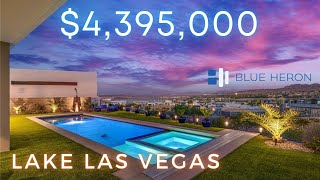 Touring a $4.39M Blue Heron Luxury Home with Lake Views for Sale at Caliza in Lake Las Vegas