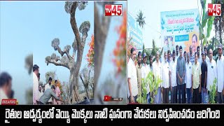 రైతుల ఆద్వర్యంలో వెయ్యి మొక్కలు నాటి ఘనంగా వేడుకలు నిర్వహించడం జరిగింది.// TV45