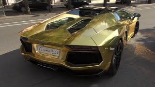 GOLD Lamborghini Aventador roadster