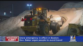 Snow Emergency In Boston; Gov. Baker Urges People Not To Travel