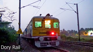 ICF MEDHA Local Train and duplicate MEDHA Local made a crossing on the station just before Evening