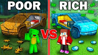 Mikey POOR vs JJ RICH Cybertruck Motorhome Survival Battle in Minecraft - Maizen